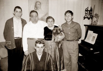 Benedict Tisa with Uncle Joe, Aunt Anne, and cousins, 1959