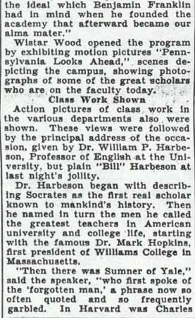 Camden Courier-Post, January 25, 1938 — U. of P. Graduates Meet Here To Form Newest Alumni Body, page 3