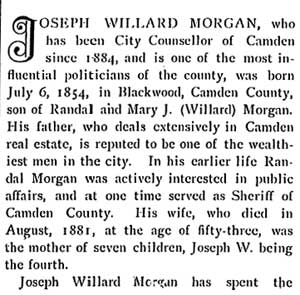 Biographical Review of Camden County, 1897 — J. Willard Morgan entry, page 1