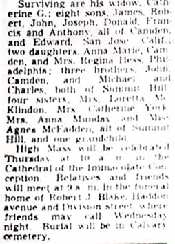 Obituary notice for James V. McFadden, continued
