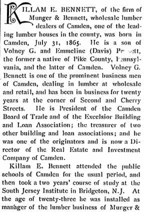 Killam E. Bennett — Biographical Review, 1897