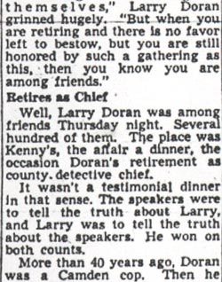Larry Doran retirement, April 1950