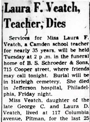Obituary for Laura Veatch, part 1