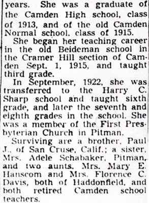 Obituary for Laura Veatch, part 2
