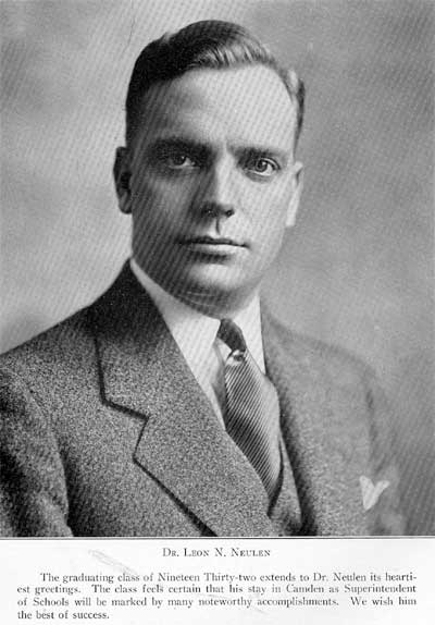 Dr. Leon N. Neulen in Camden High School 1932 yearbook