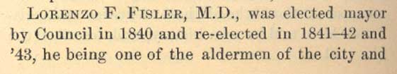 Entry for Lorenzo F. Fisler from History of Camden County New Jersey, George Reeser Prowell, 1886, page 1