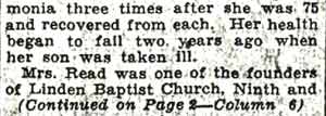 Camden Courier-Post clipping, October 31, 1936: article continues