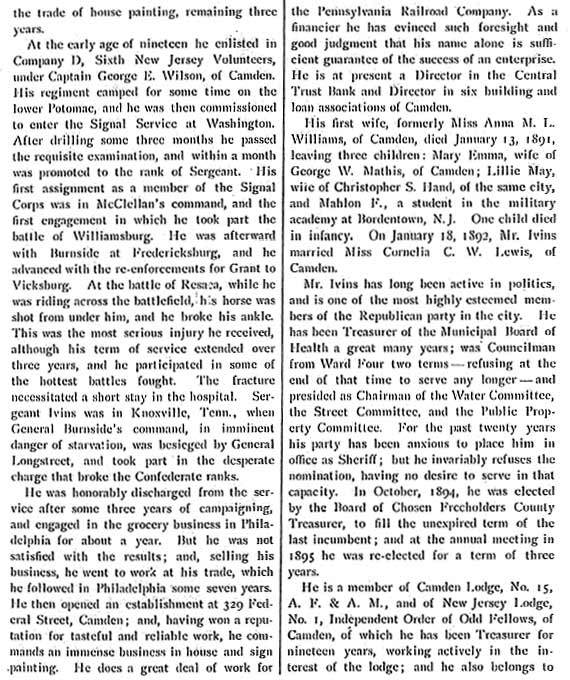Biographical Review, 1897 — Mahlon F. Ivins Sr. (page 3)