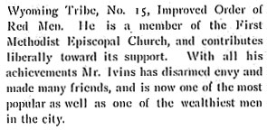 Biographical Review, 1897 — Mahlon F. Ivins Sr. (footer)