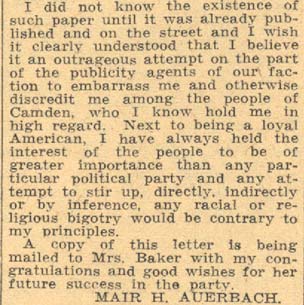 Auerbach Condemns Fake Story, Camden Courier-Post, May 18, 1934, part 2