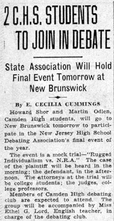 Martin Odlen, Camden Courier-Post, May 4, 1934