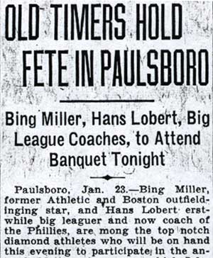 Camden Courier-Post January 25 1938 Old Timers banquet Paulsboro