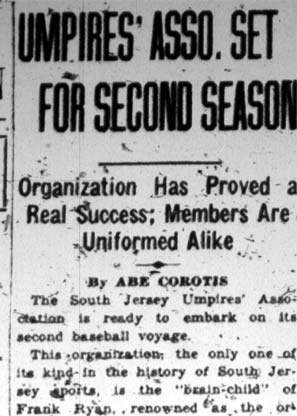 Camden Courier-Post April 2 1928 Umpires Association