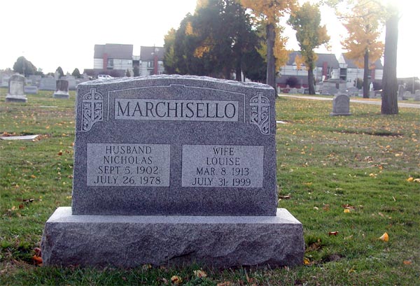 Gravestone of Nicholas and Louise Marchisello