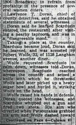 Scarduzio Jailed by Orlando After Gun Play in Restaurant — Camden Courier-Post, January 24, 1940