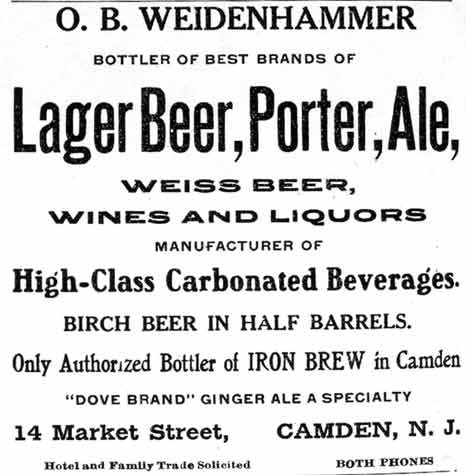 O. B. Weidenhammer advertisement from 1913-1914 Camden City Directory