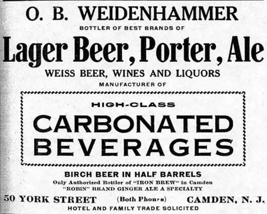 O. B. Weidenhammer advertisement from 1914-1915 Camden City Directory, 50 York Street