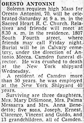 Newspaper clipping about the accident