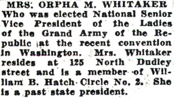 Mrs. Orpha M. Whitaker elected National Senior Vice President, Camden Courier-Post, October 9, 1936