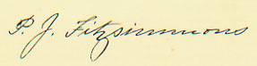 Signature of Father Peter J. Fitzsimmons