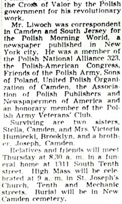 Peter Liwoch obituary from Camden Courier-Post, part 2