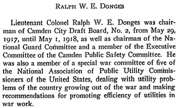 Ralph W.E. Donges — History of Camden County in the Great War 1917-1918