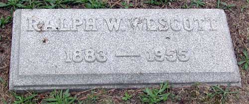 Ralph W. Wescott grave marker at Harleigh Cemetery