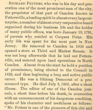 Prowell 1886 biography of Richard Fetters, page 1