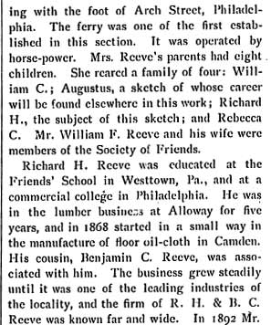 Biographical Review of Camden and Burlington Counties — Richard H. Reeve, page 3
