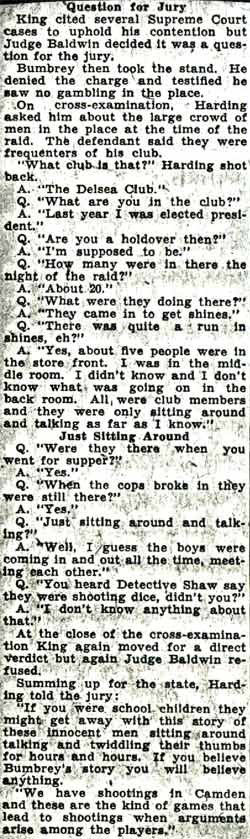 Bumbrey Refused Acquittal Verdict in Gambling Trial — Camden Courier-Post, January 12, 1938 (continued)