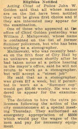 Mayor Doubts Need of 50 Extra Cops, May 7, 1934 (part 3)