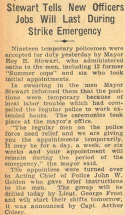 19 Temporary Cops Sworn In by Mayor, May 10, 1934 (part 1)
