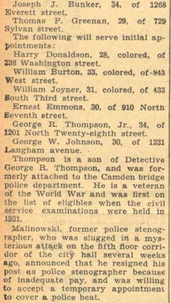 19 Temporary Cops Sworn In by Mayor, May 10, 1934 (part 3)