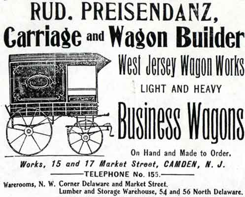 Rudolph Preisendanz listing in the 1900 Camden City Directory