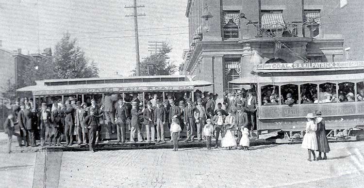 Electric Trolleys on Market Street, Labor Day 1890