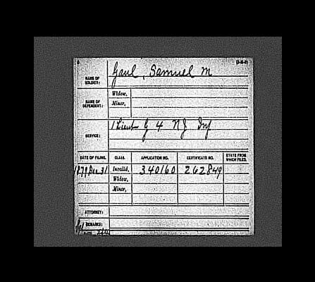 Samuel M. Gaul Civil War pension record