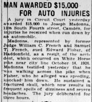 Samuel J.T. French Sr., Camden Courier-Post, February 16, 1928