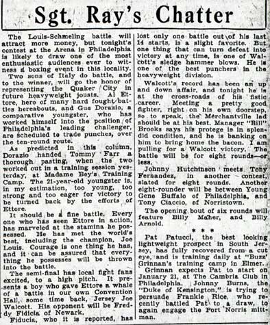 Sgt. Ray's Chatter January 13, 1938
