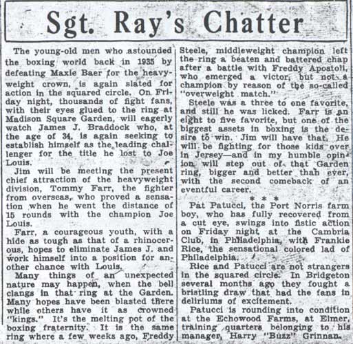 Sgt. Ray's Chatter January 17, 1938