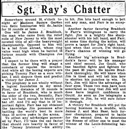 Sgt. Ray's Chatter January 21, 1938