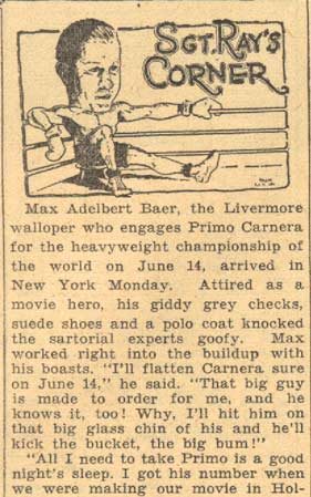 Sgt. Ray's Corner May 2, 1934 (part 1)