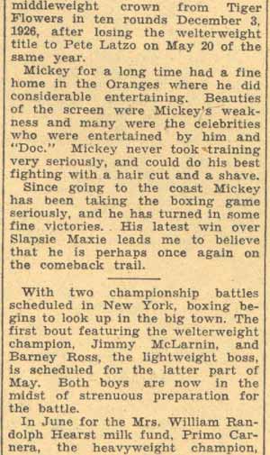 Sgt. Ray's Corner May 11, 1934 (part 2)