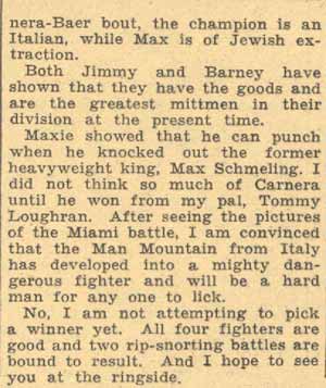 Sgt. Ray's Corner May 11, 1934 (part 4)