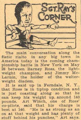 Sgt. Ray's Corner May 18, 1934 (part 1)