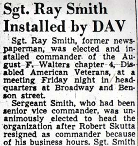 Sgt. Ray Smith Installed by DAV, June 3, 1950 (part 1)