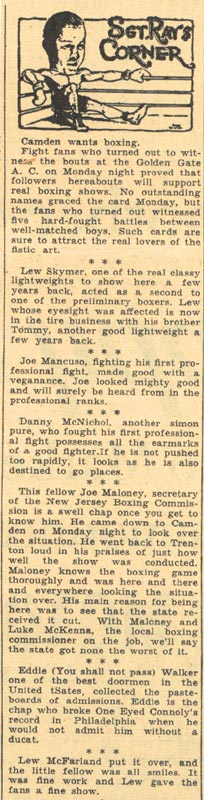 Sgt. Ray's Corner August 21, 1935