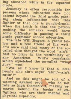 Sgt. Ray's Corner August 22, 1935 (part 3)