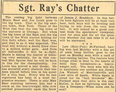 Sgt. Ray's Chatter August 23, 1935