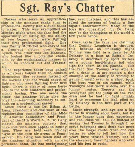Sgt. Ray's Chatter August 24, 1935