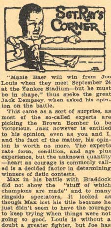 Sgt. Ray's Corner August 27, 1935 (part 1)